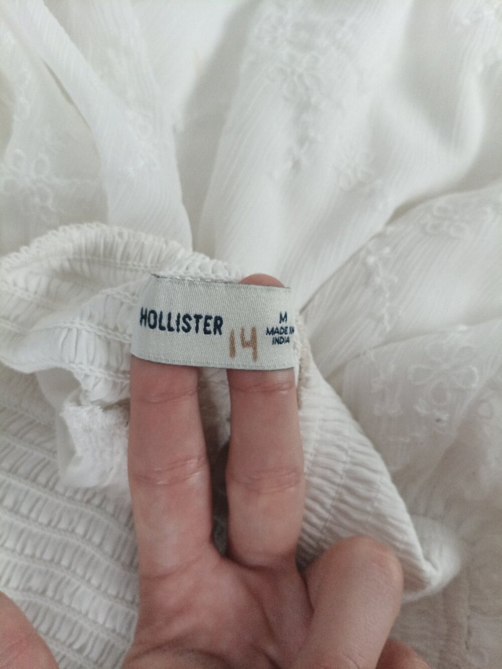 cottagecore HOLLISTER white lace tie mini dress - Picture 3 of 3